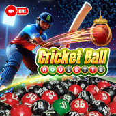 Cricket Ball Roulette live casino cover art on 1cbet